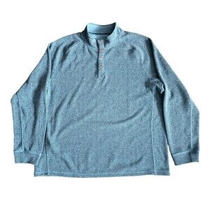 Tommy Bahama Summit Snap Mock Neck Pullover Shirt XXL Blue Fleece